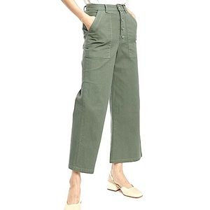 NWT CAPULET high rise wide leg cropped Lottie jeans Moss/green MED new with tags